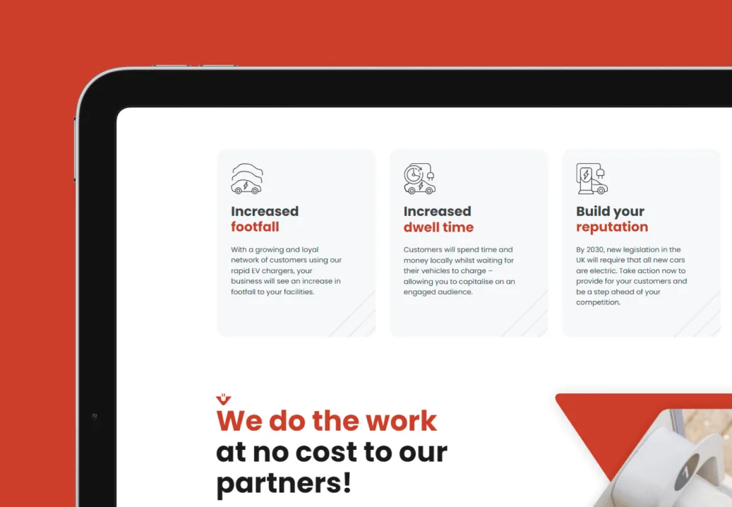 Device showing the InstaVolt website