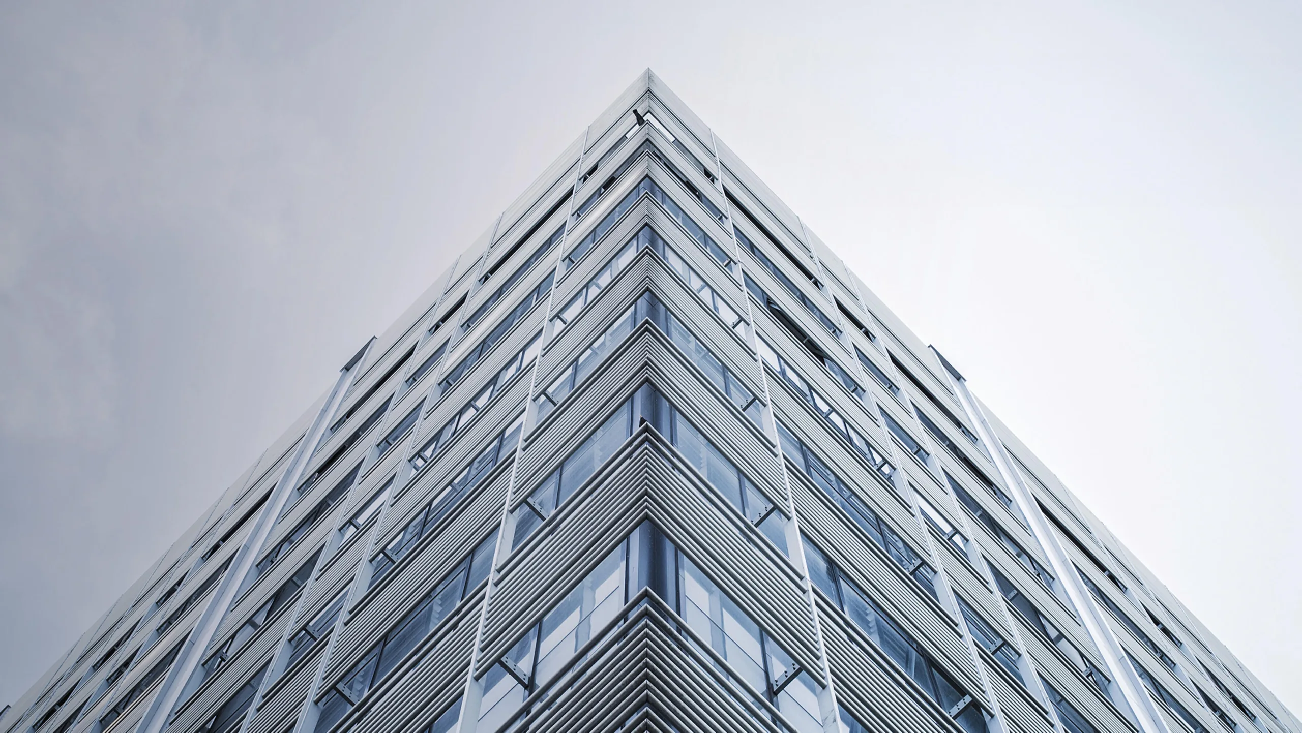 Corner of modern office building