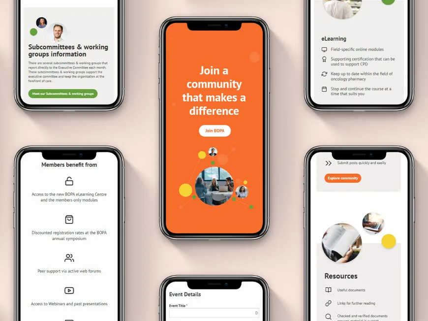 BOPA website phone mockups