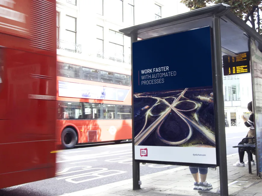 Dye Durham bus stop advertisement