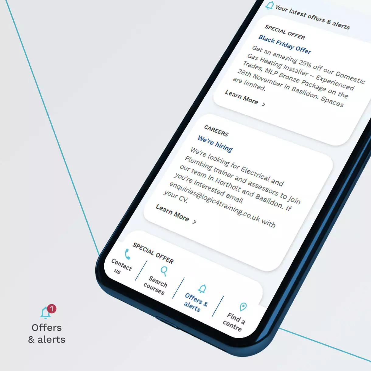 Device showing Logic4training website