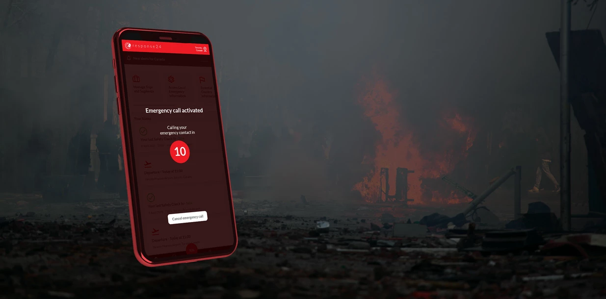 Phone showing the Response24 App