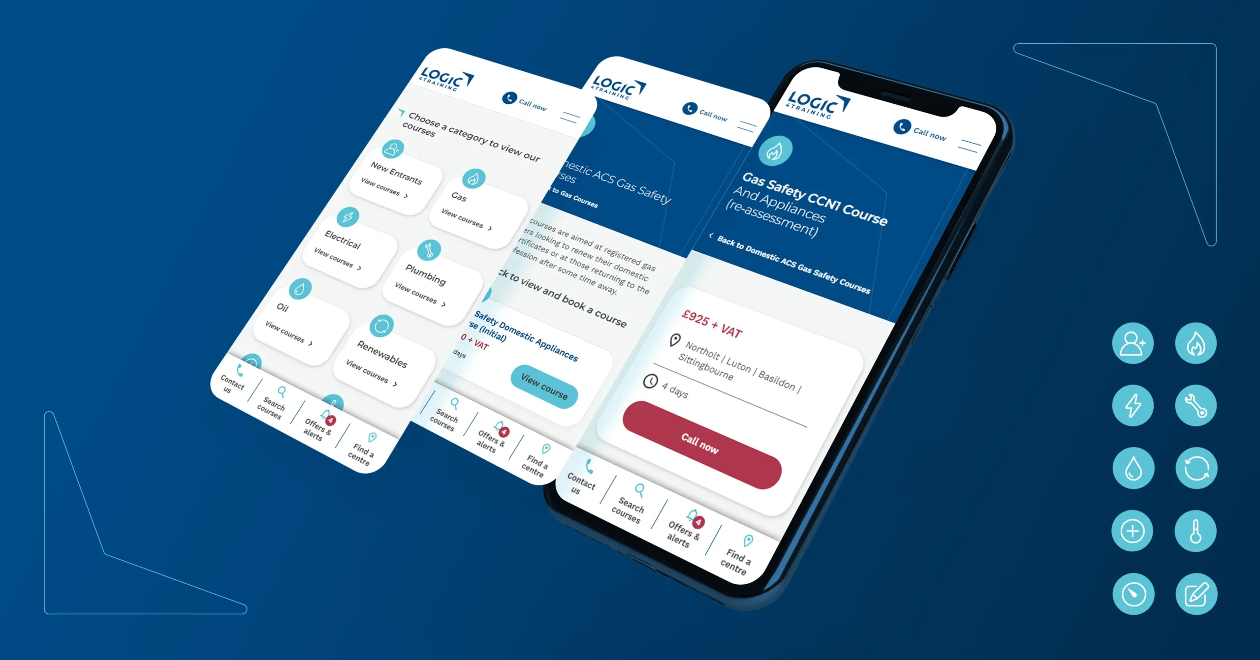 Devices showing Logic4training website