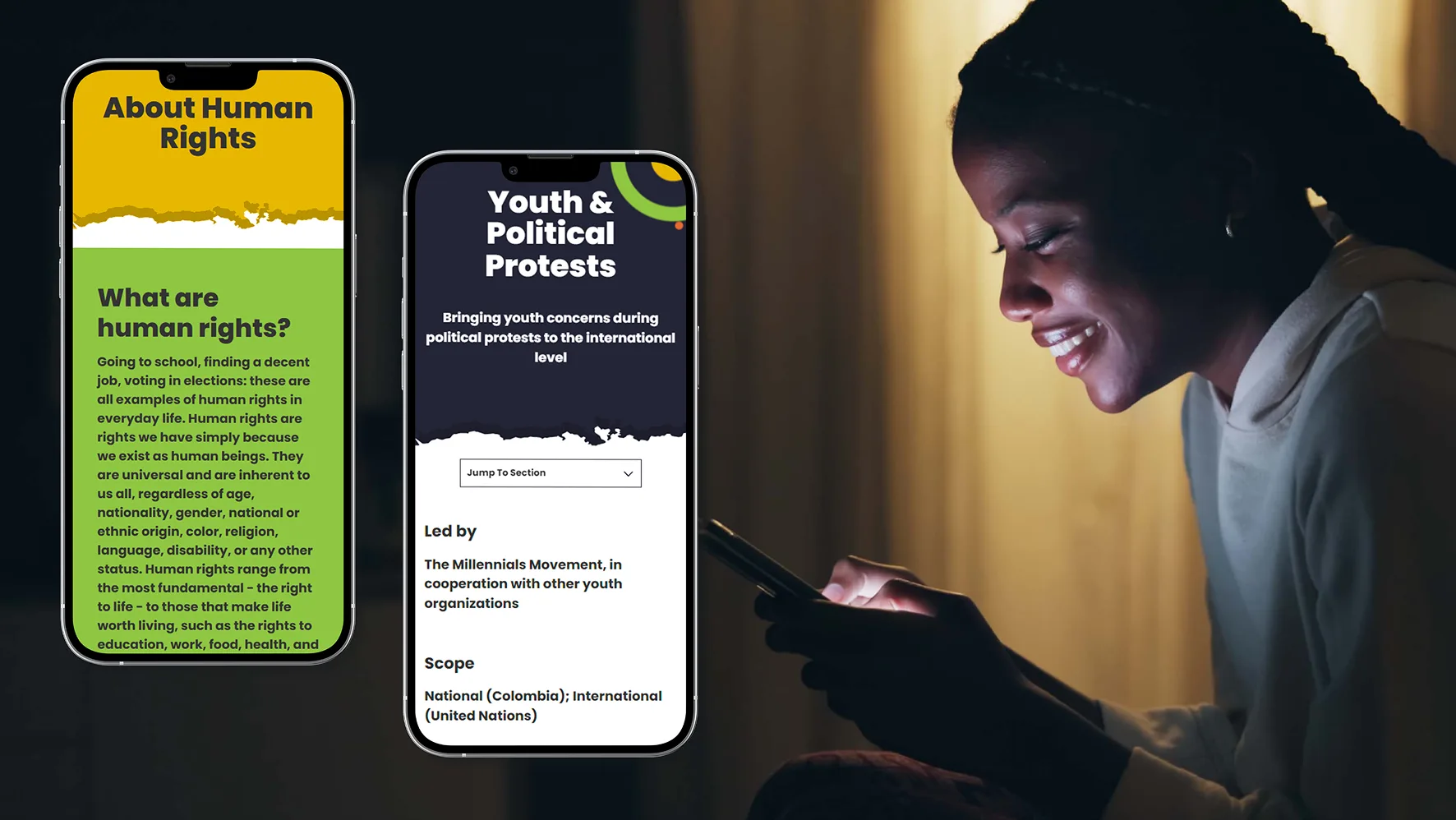 Young woman looking at phone