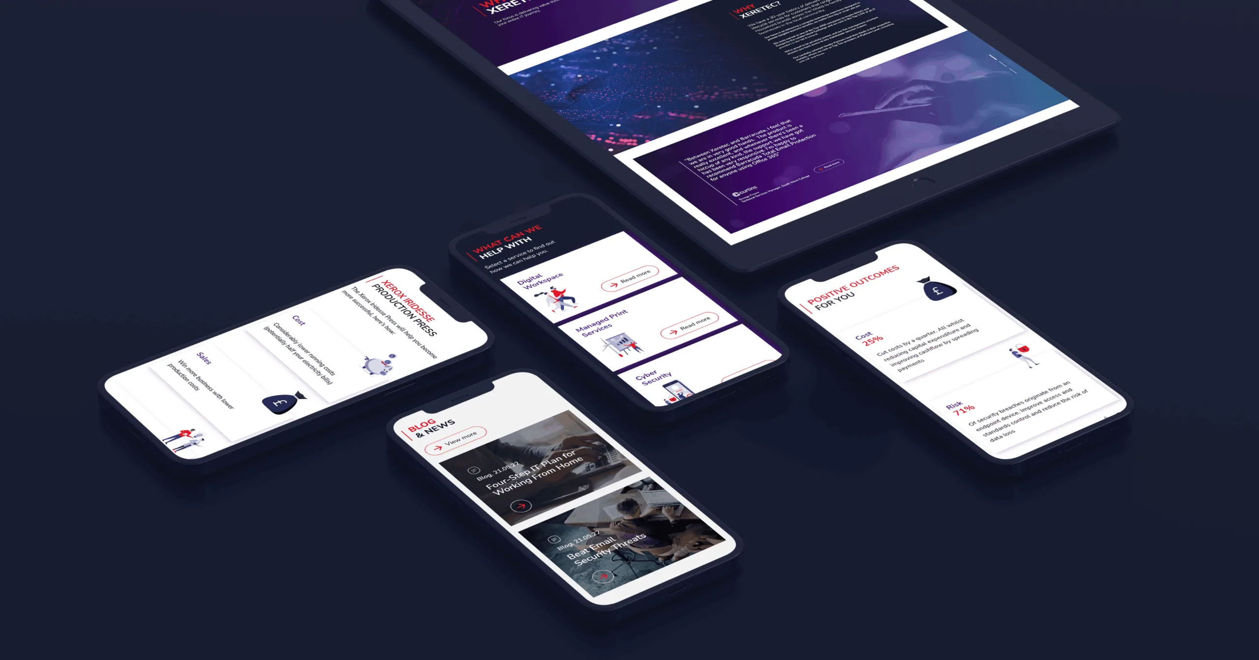 Devices showing the Xeretec website