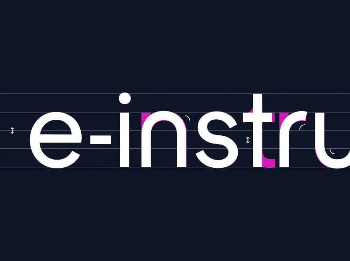 Showing construction of e-instruments logo