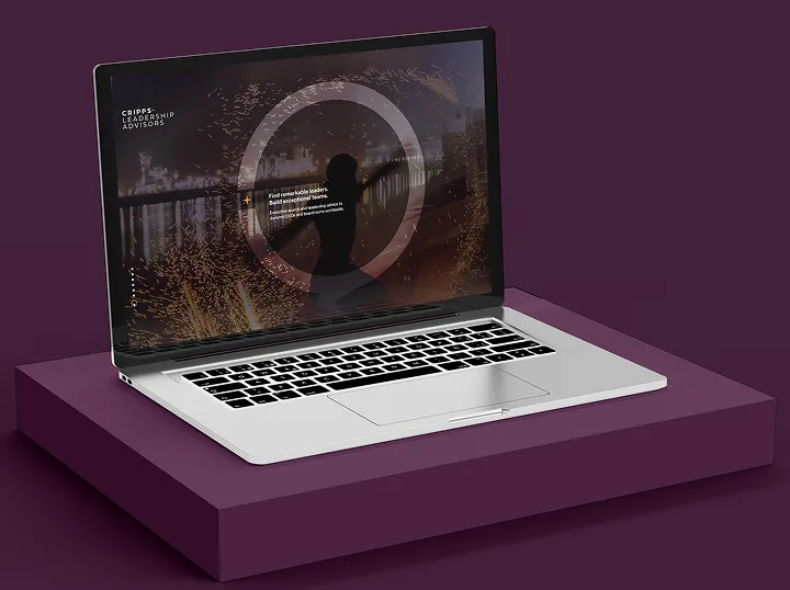 Cripps website mockup on laptop screen