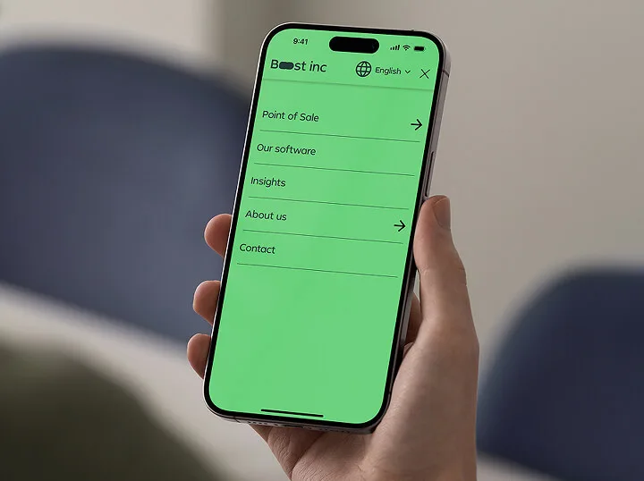 Boost Inc Mobile menu display