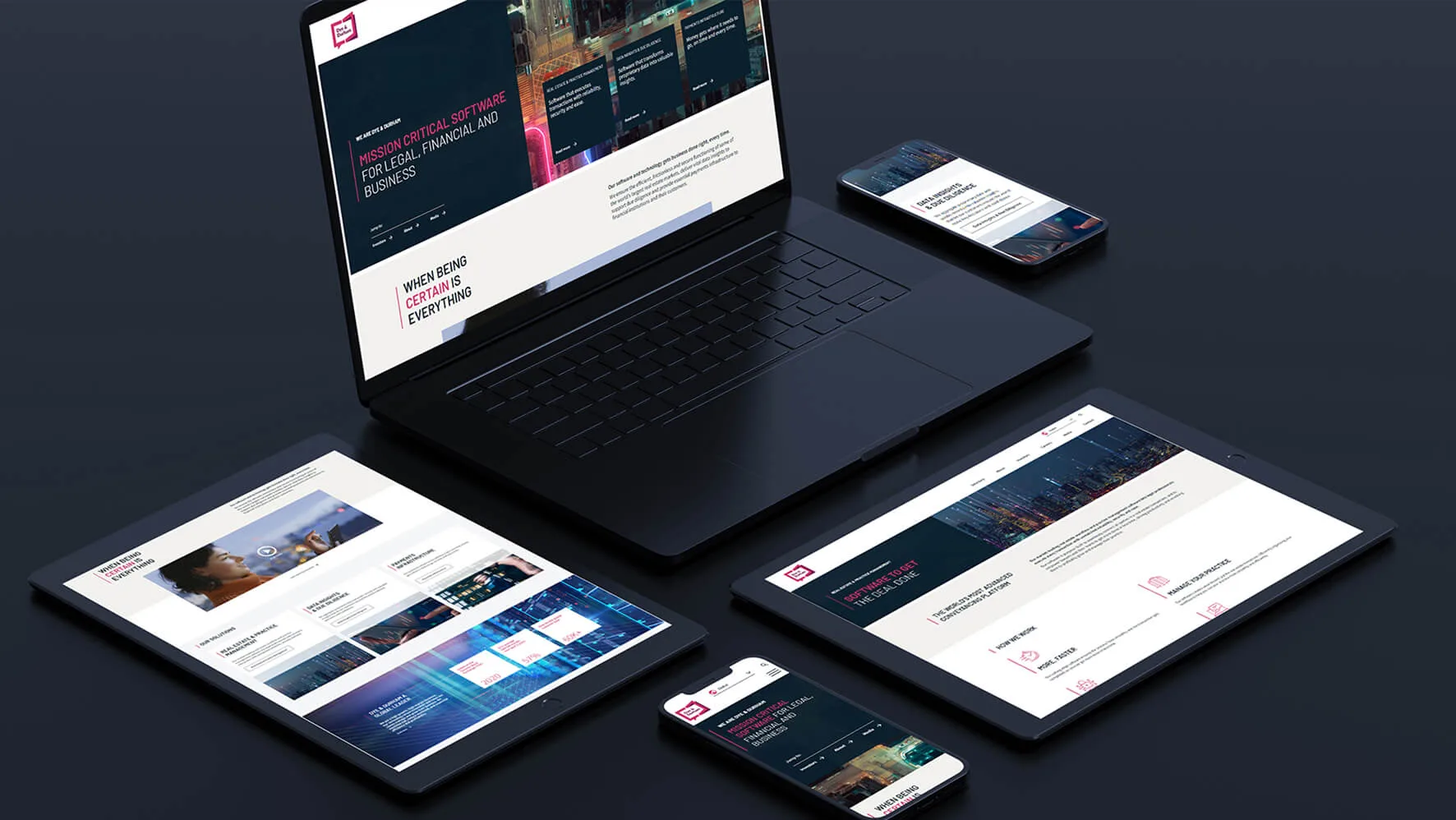 Devices showing Dye & Durham website