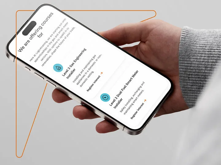 Device showing Norland website