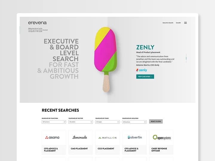 Devices showing Erevena Website