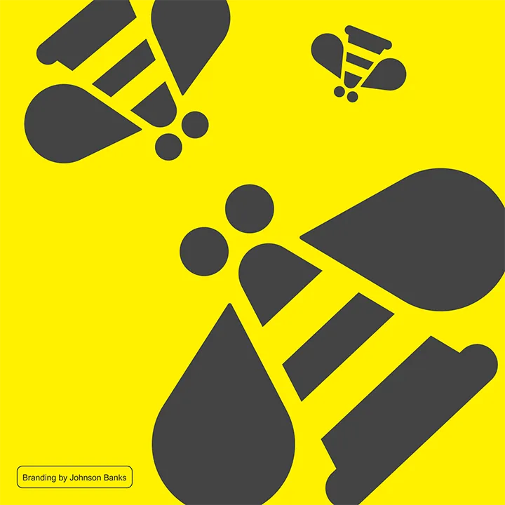 Traffic cones as bee icons