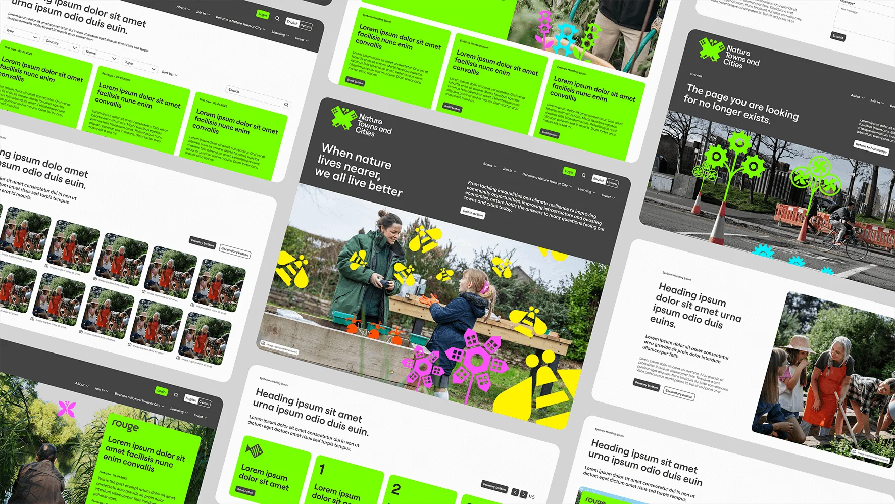 Isometric layout of desktop pages